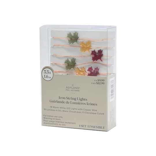 18ct. Maple Leaf Icon LED String Lights by Ashland®